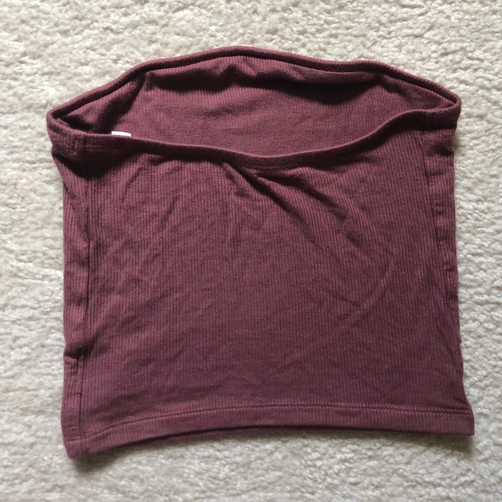 Mauve Ribbed Tube Top - Picture 6 of 6